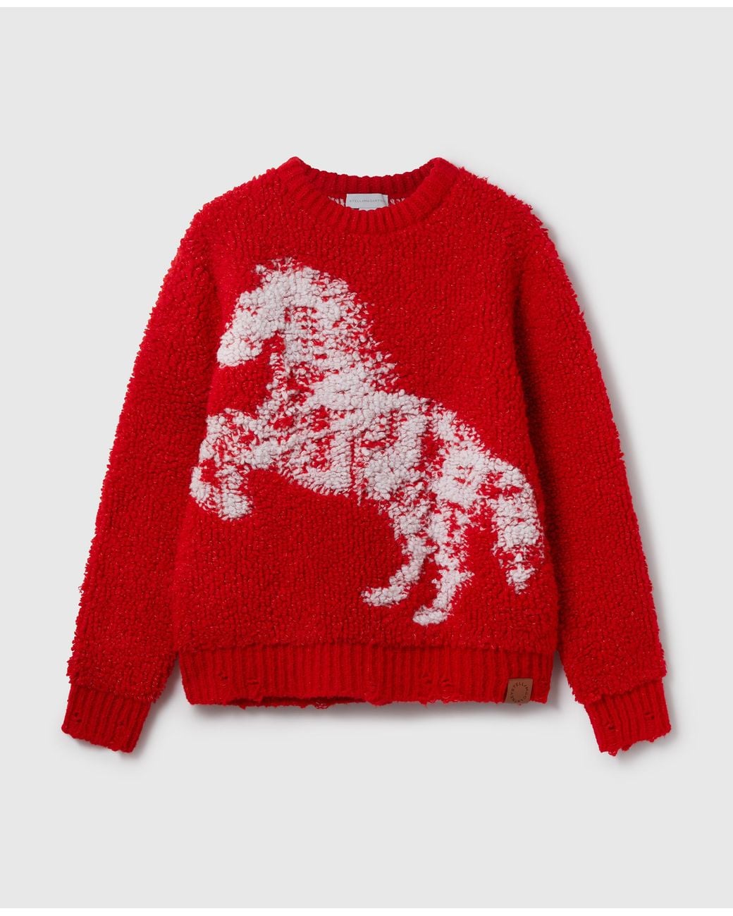 Stella McCartney Red Airbrushed Horse Graphic Crewneck Jumper