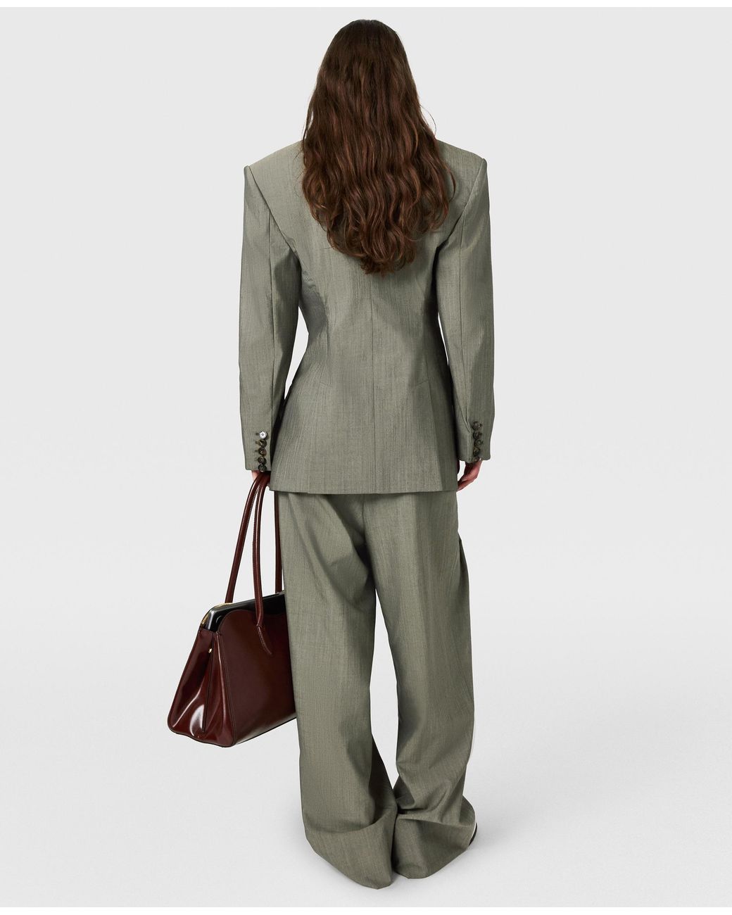 Stella McCartney Green Tropical Double-Breasted Waisted Jacket