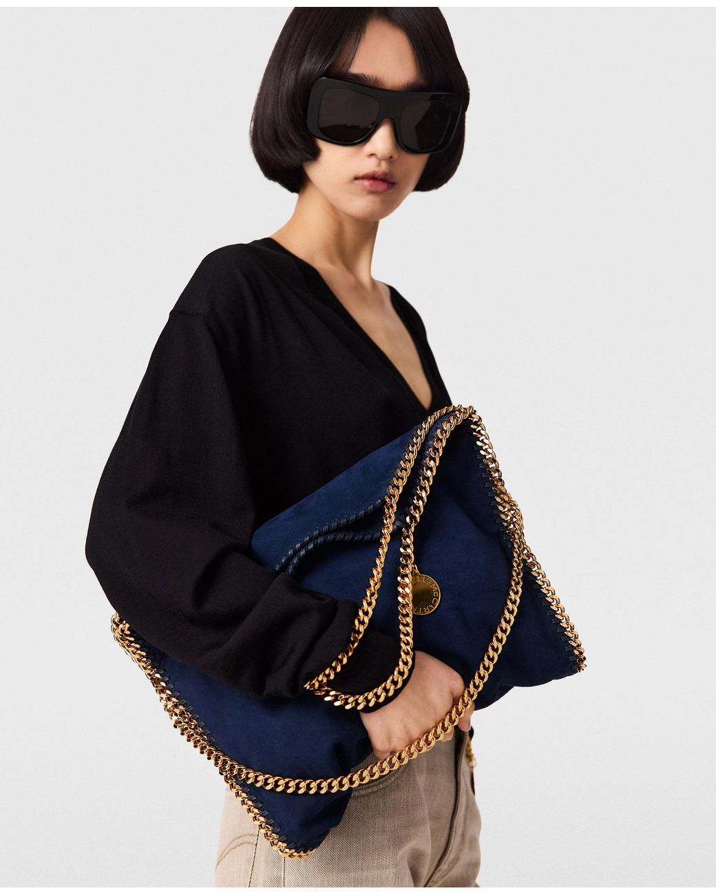 Stella McCartney Blue Falabella Fold-over Tote Bag