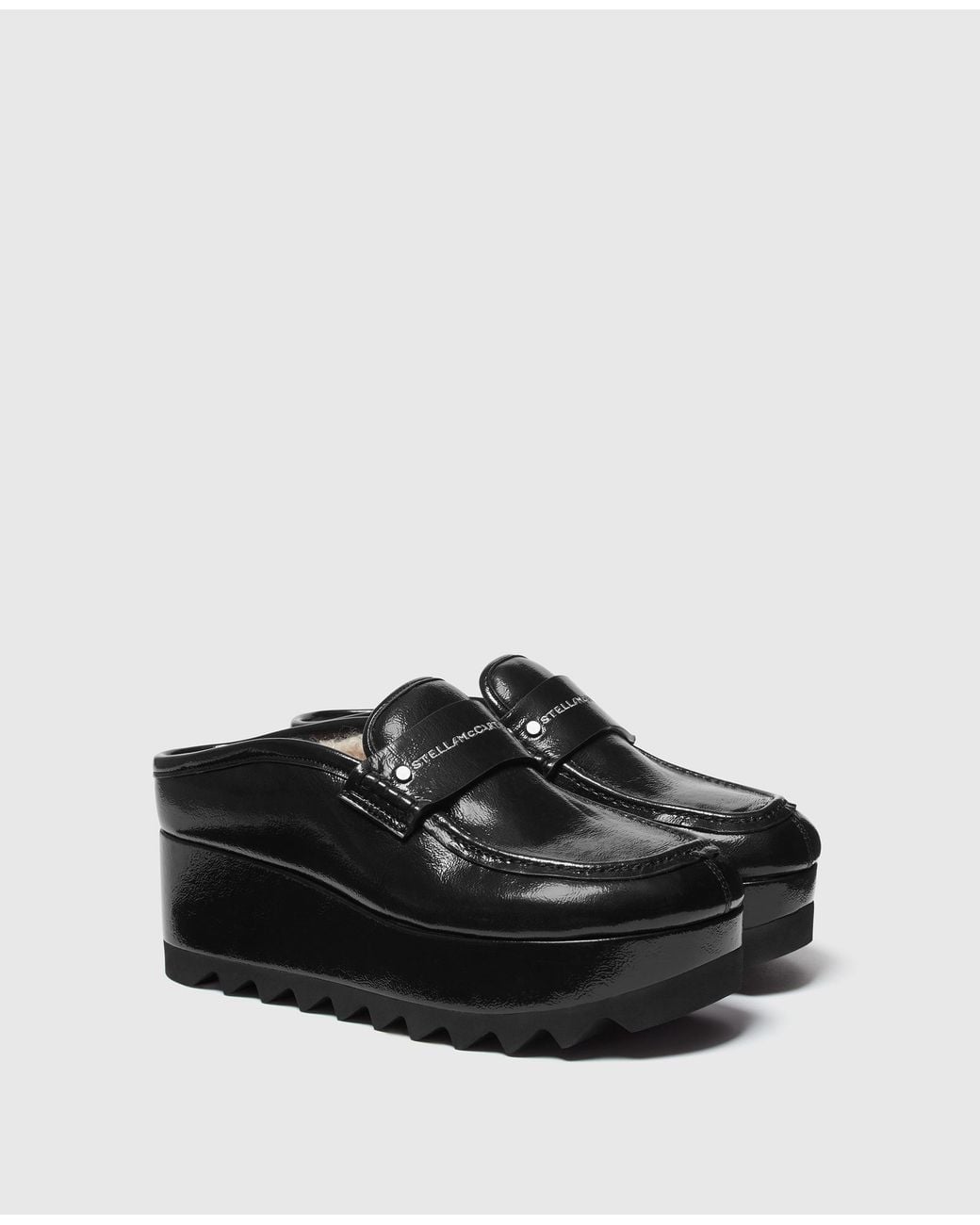 Stella McCartney Black Sneakelyse Plush-Lined Clog