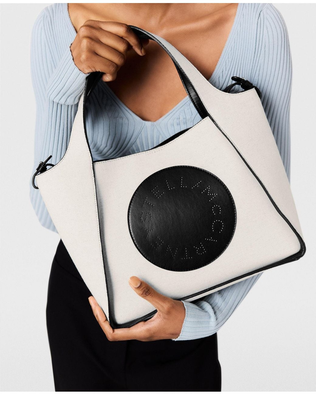 Stella McCartney Black Logo Crossbody Tote Bag