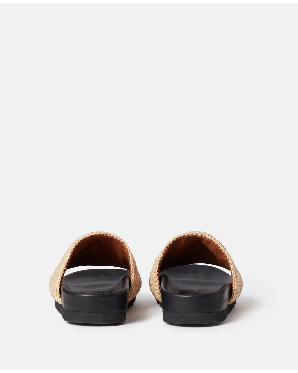 Stella McCartney White Elyse Raffia Logo Sandals