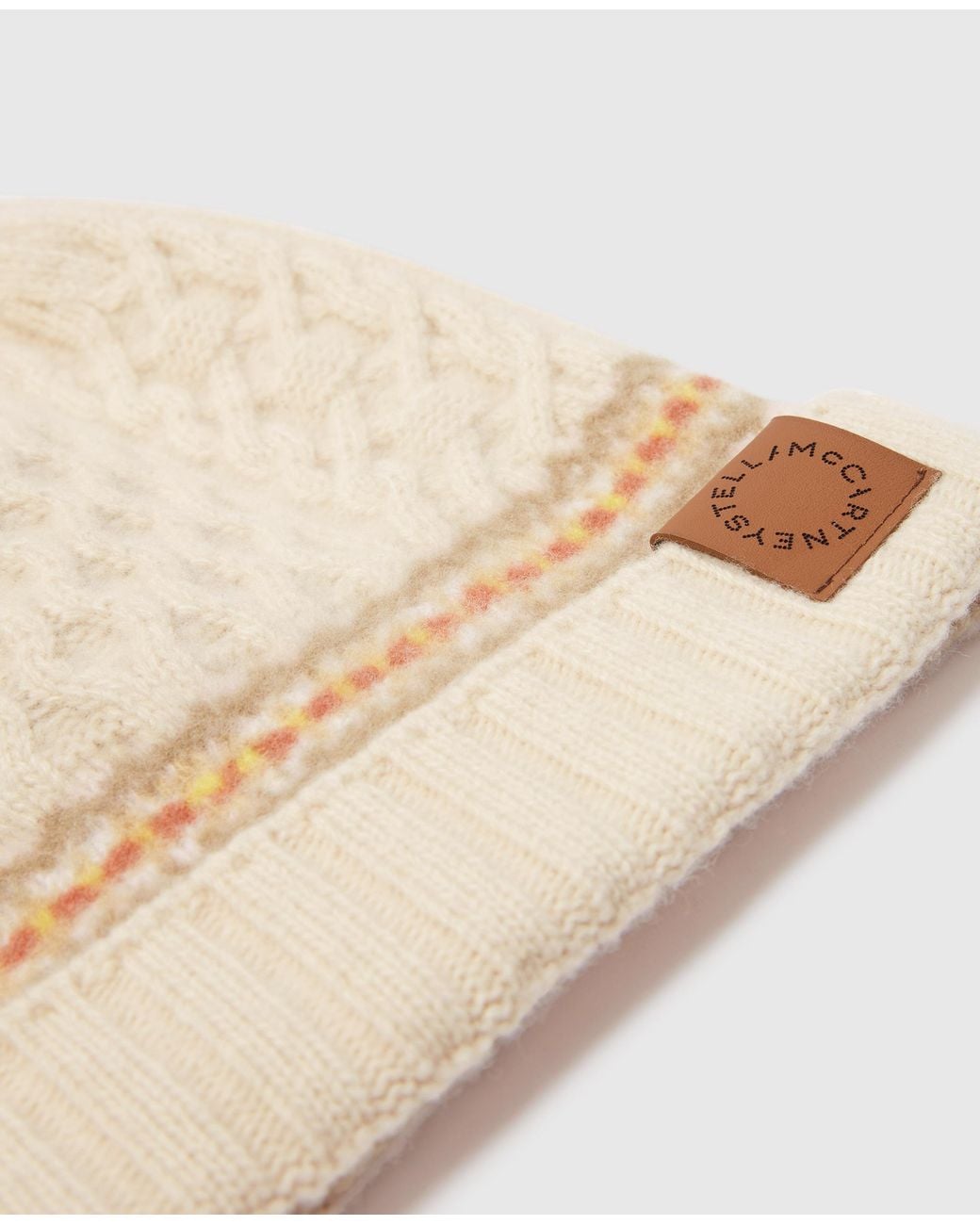 Stella McCartney Natural Fair Isle Knitted Beanie