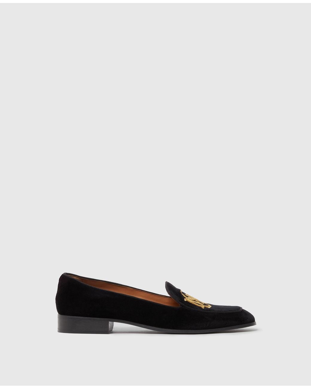 Stella McCartney White Embroidered Velvet Loafers