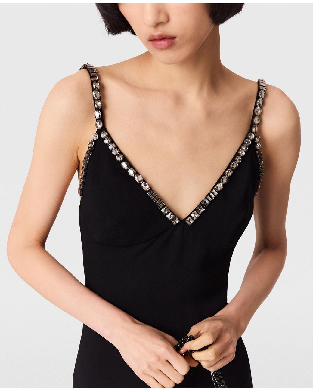 Stella McCartney Blue Embellished Textured Gown