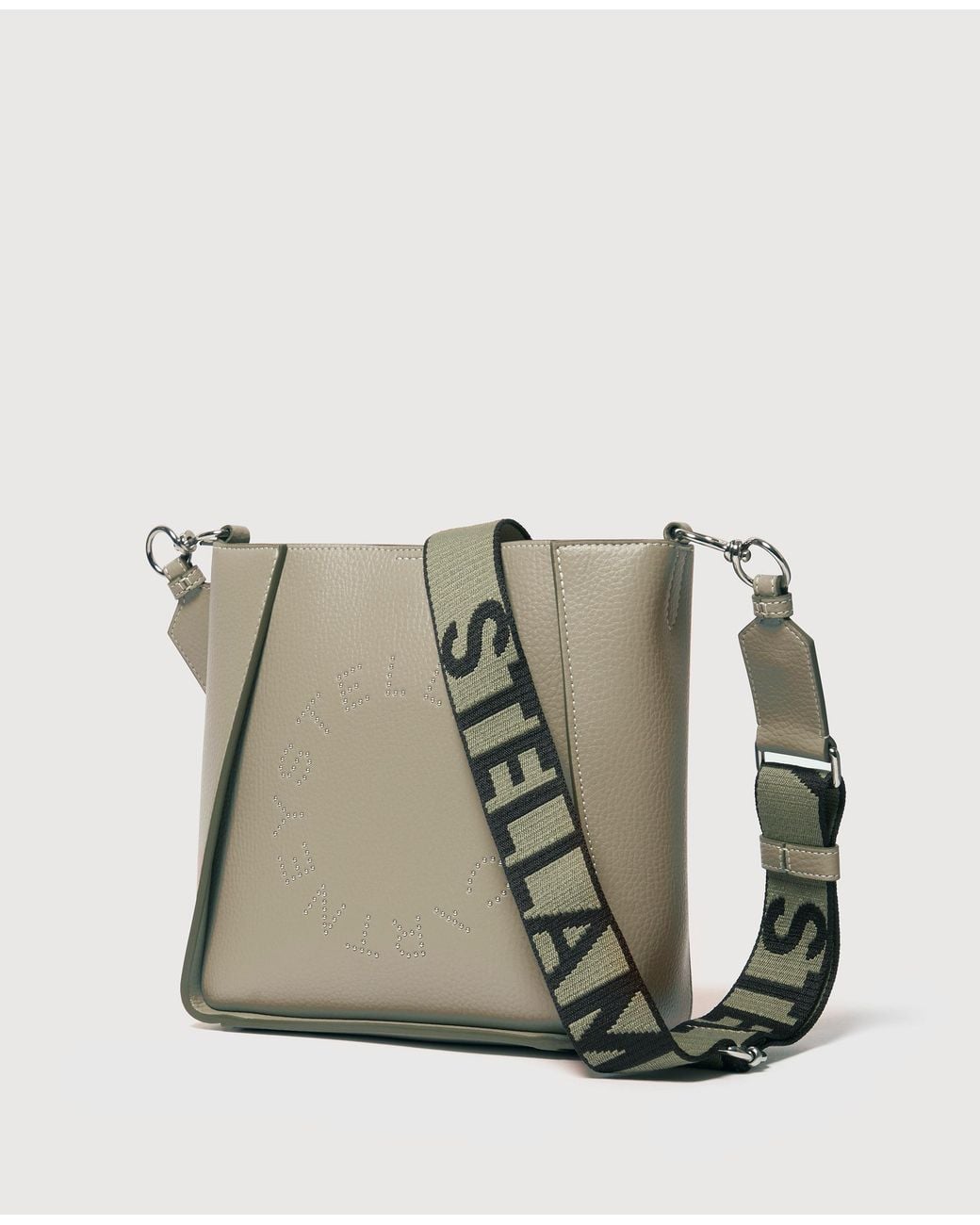 Stella McCartney Natural Logo Square Crossbody Bag