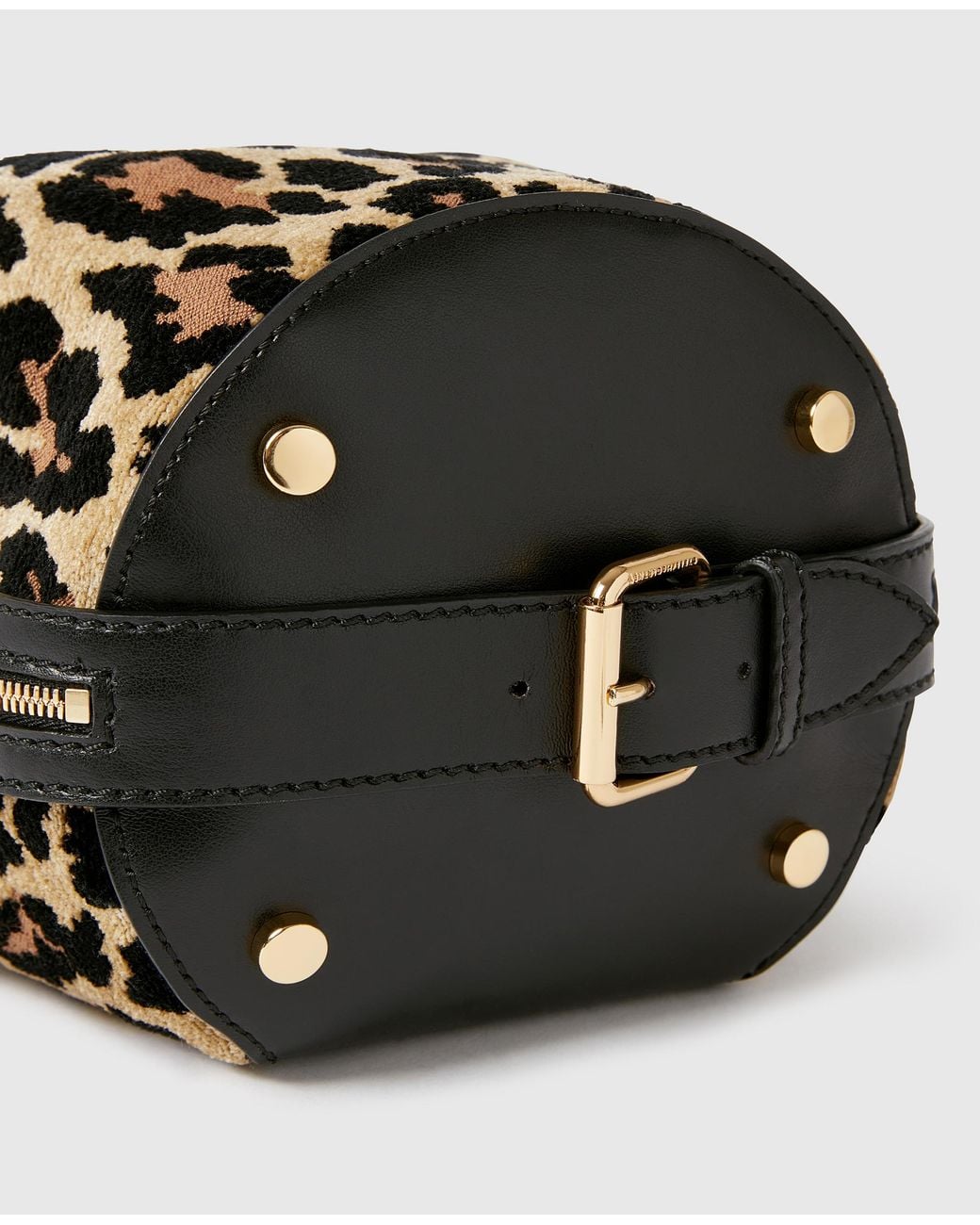 Stella McCartney White Appaloosa Leopard Tiny Bucket Bag