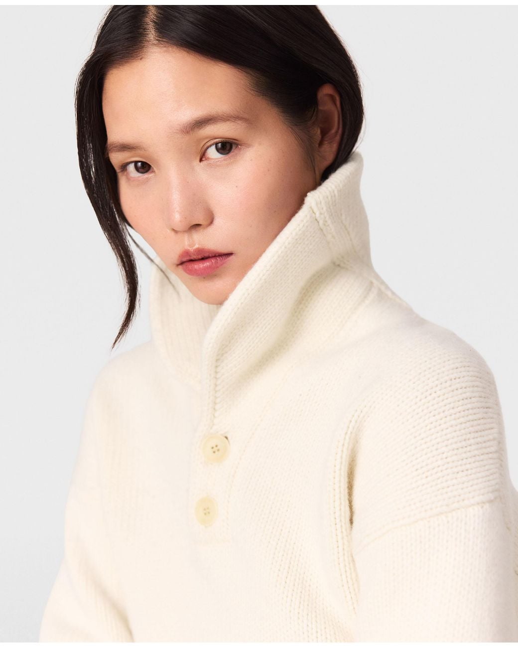 Stella McCartney Natural Shawl-collar Spiber Knit Sweater