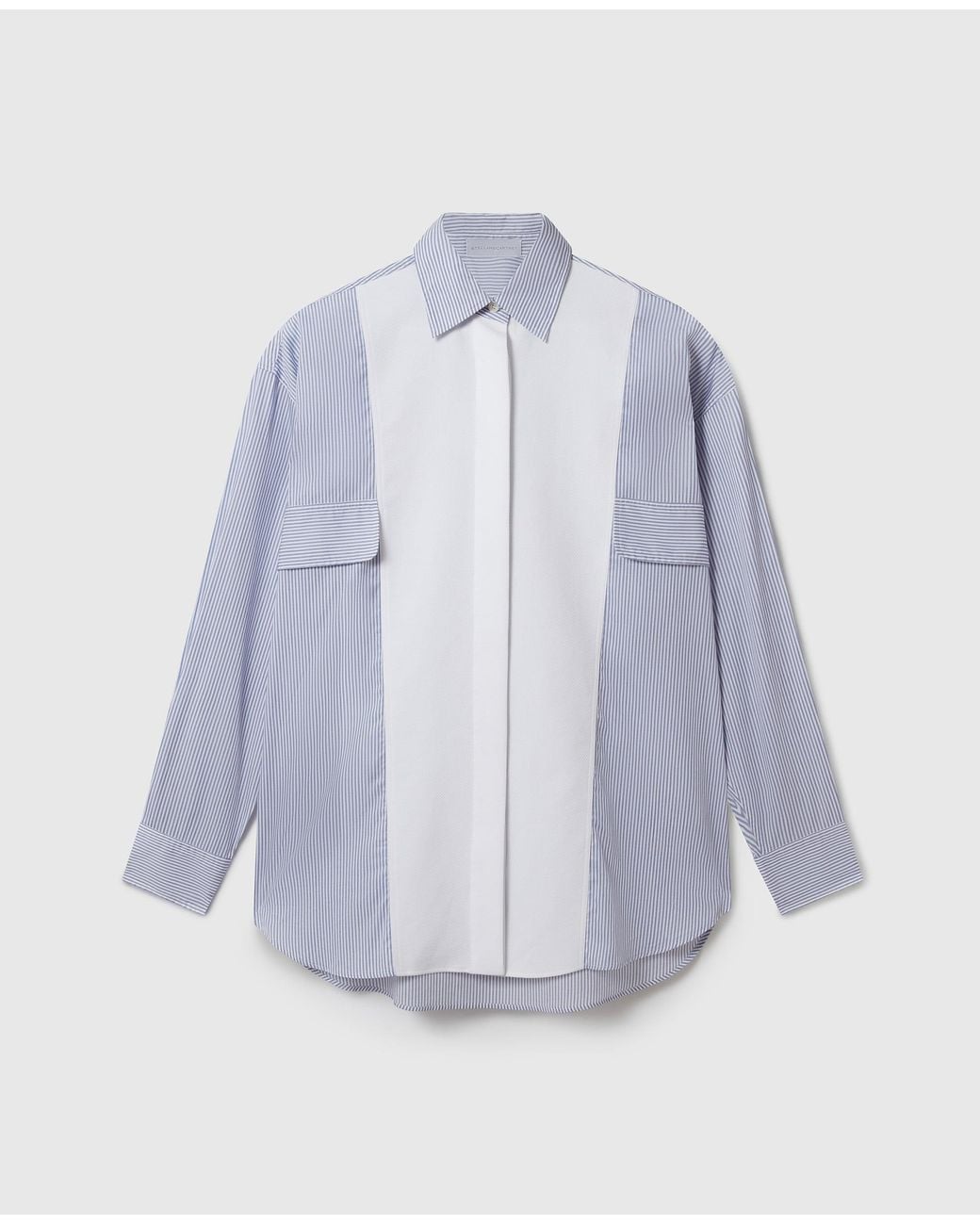Stella McCartney Blue Cotton Stripe Piqué Double Shirt
