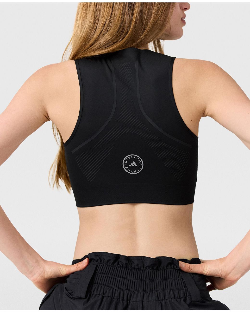 Stella McCartney Black Truepace Cropped Tank Top