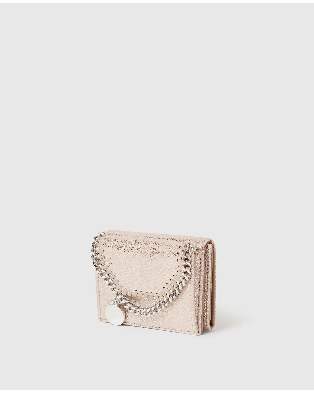 Stella McCartney White Falabella Trifold Wallet With Chain