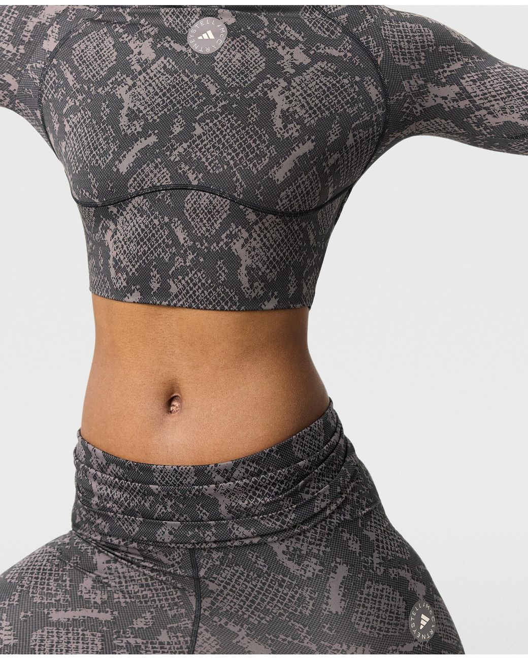 Stella McCartney Black Truepurpose Training Long-sleeve Cropped Top