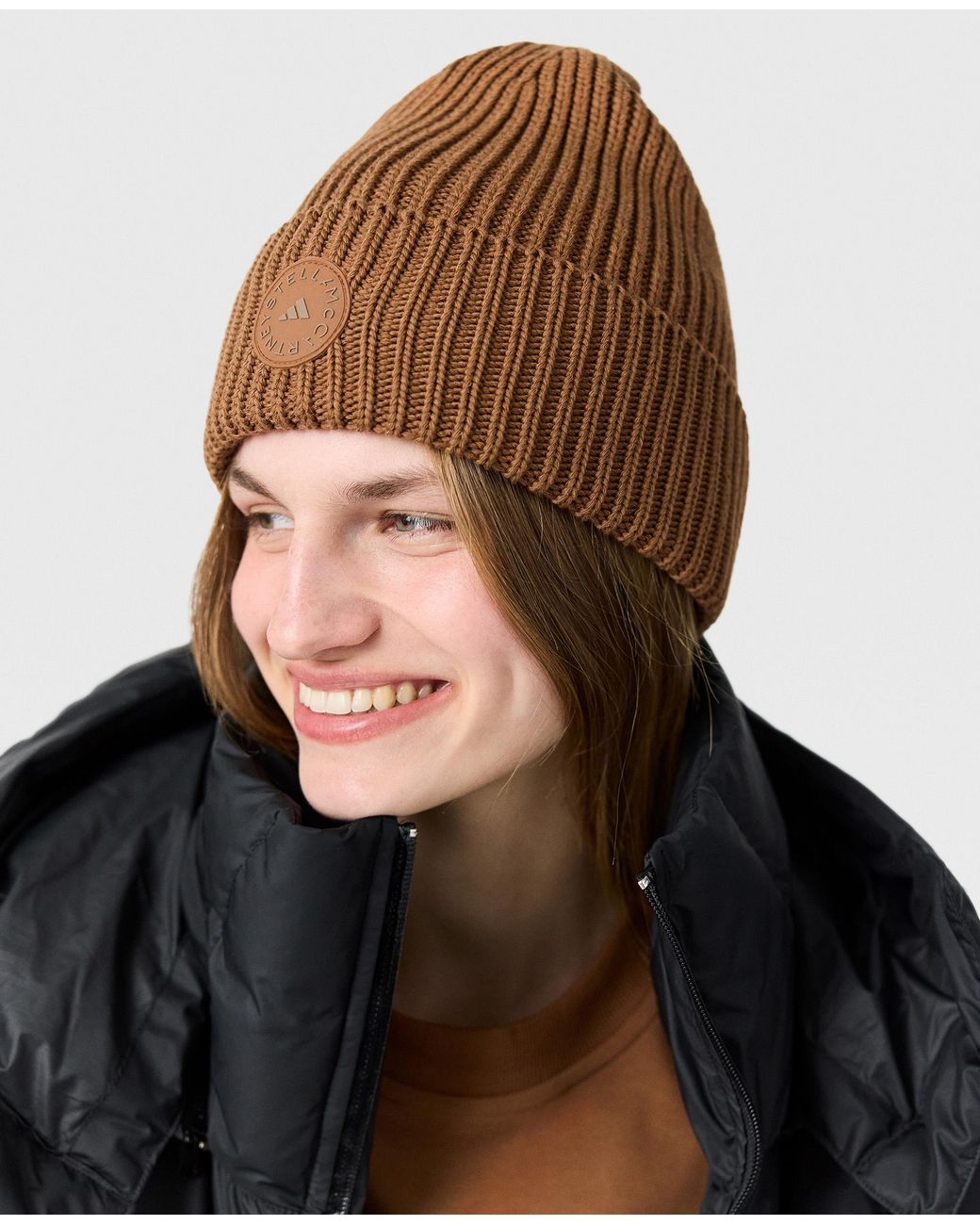 Stella McCartney Brown Logo Beanie