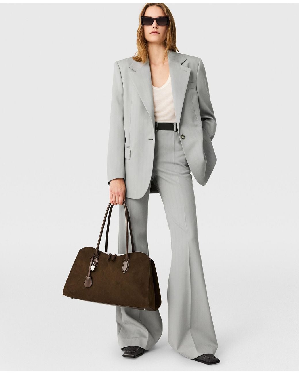 Stella McCartney White Mid-Rise Bootcut Trousers