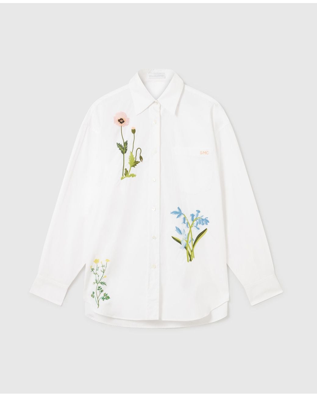 Stella McCartney White Floral Embroidered Shirt