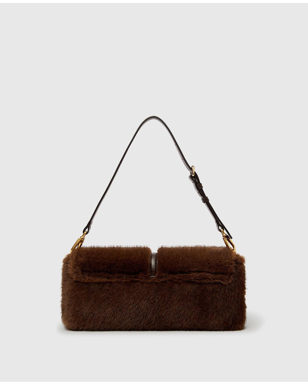 Stella McCartney Brown Ryder Mink Pochette Shoulder Bag