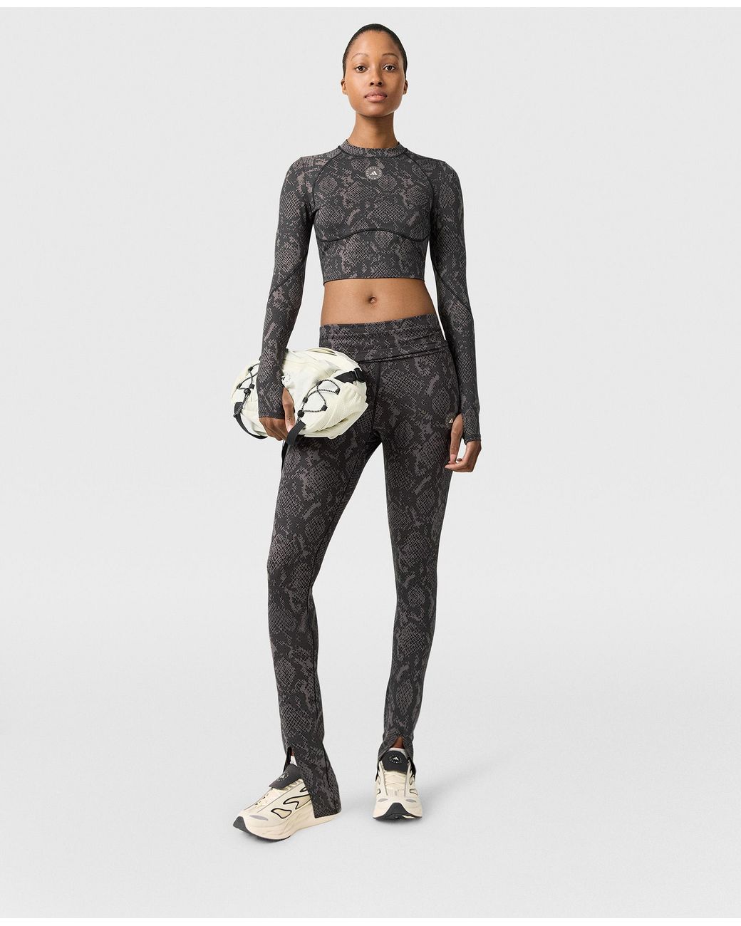 Stella McCartney Black Truepurpose Training Long-sleeve Cropped Top