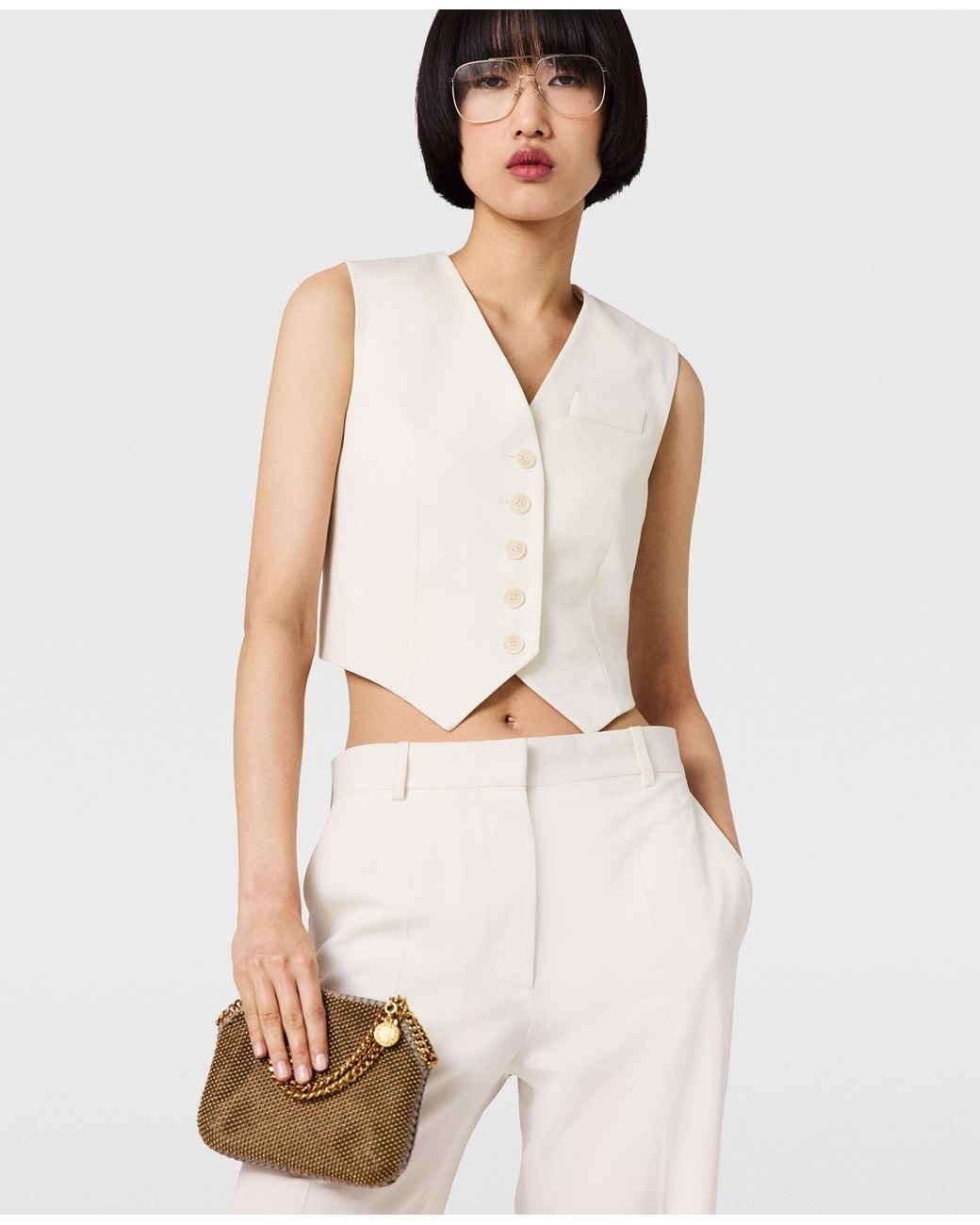 Stella McCartney White Single-Breasted Waistcoat