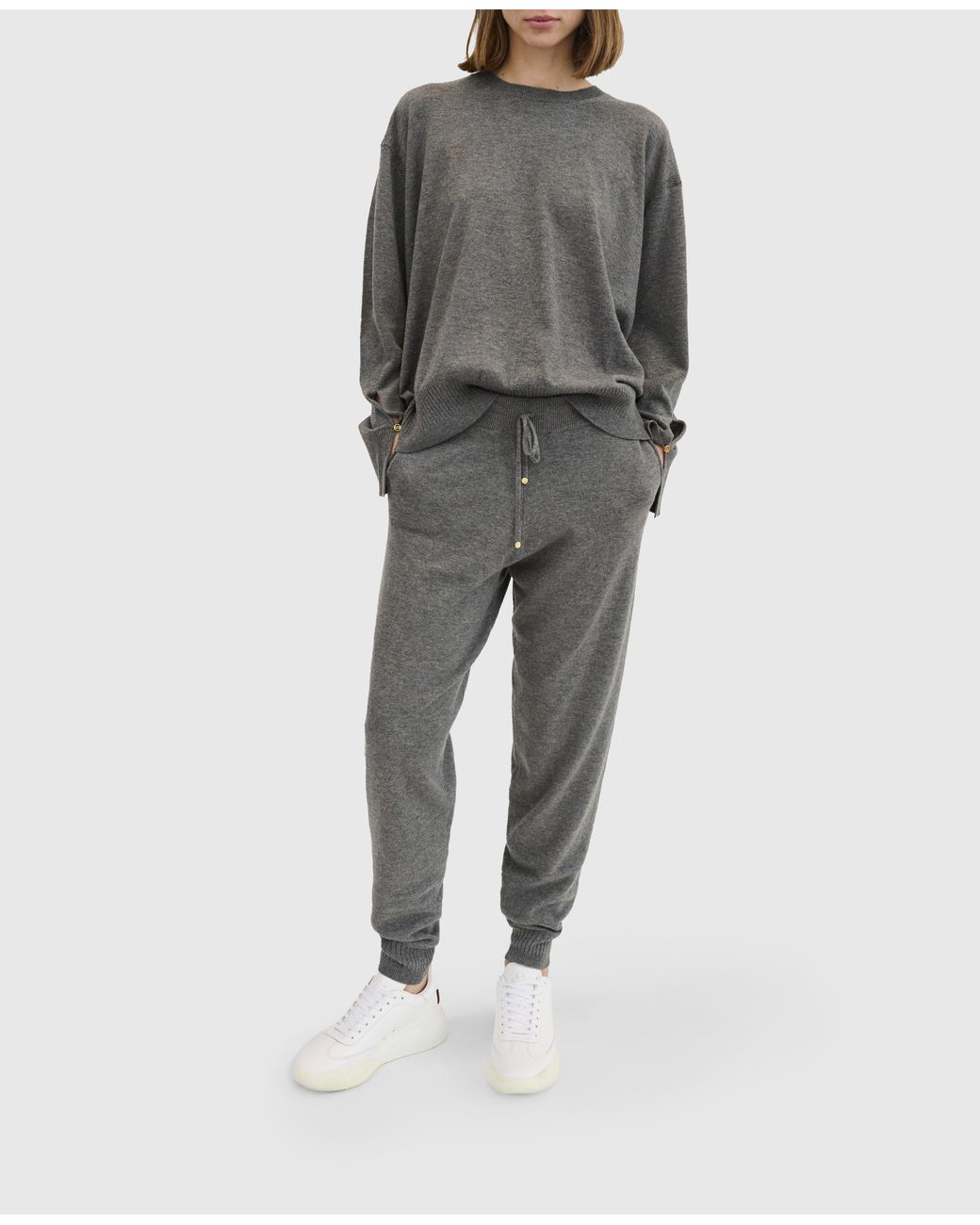 Stella McCartney Gray V-Neck Long Sleeved Jumper