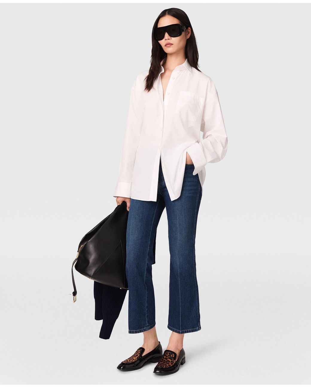 Stella McCartney Blue Cropped Kick Jeans