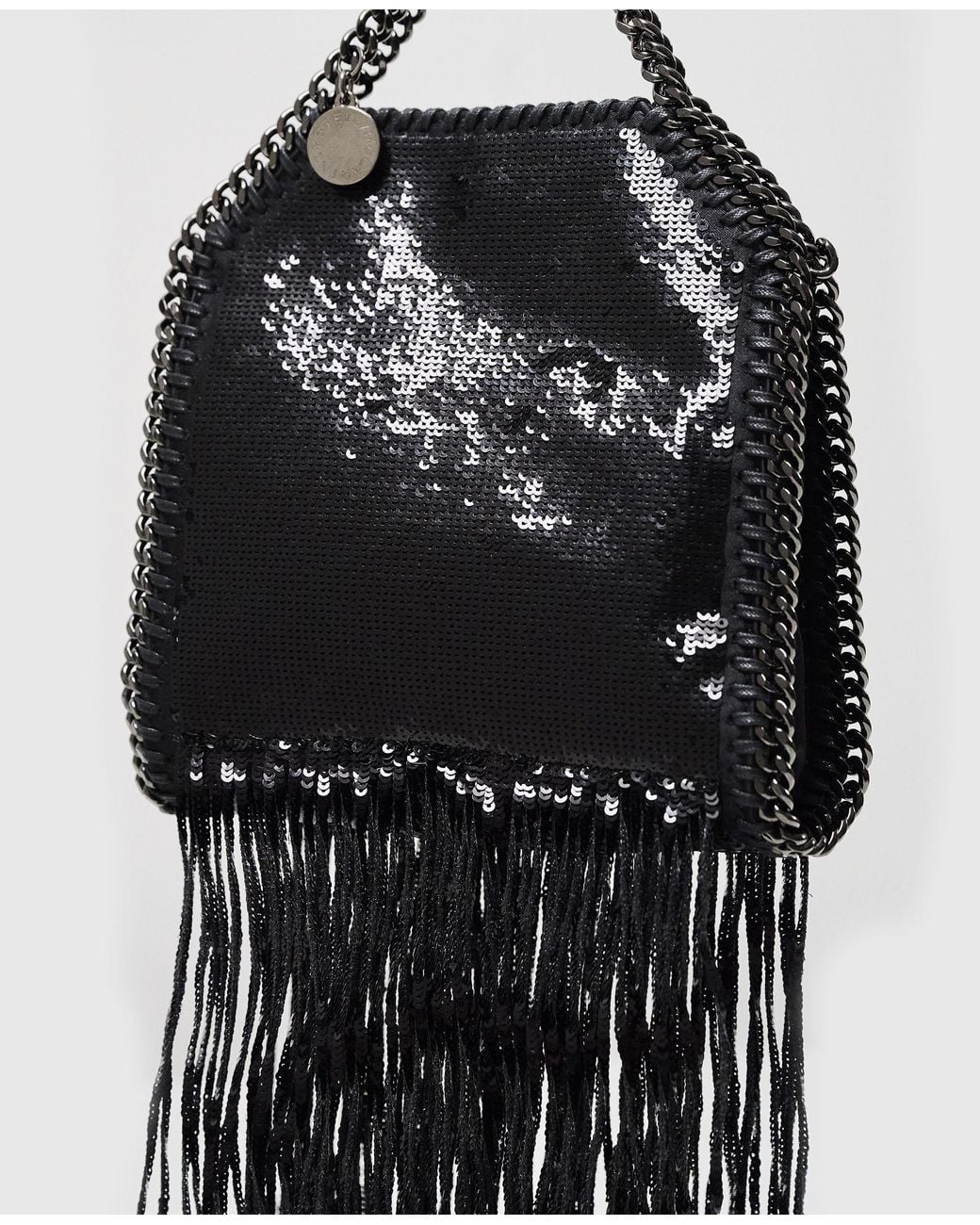 Stella McCartney Black Limited-edition Falabella Sequin Fringe Tiny Tote Bag