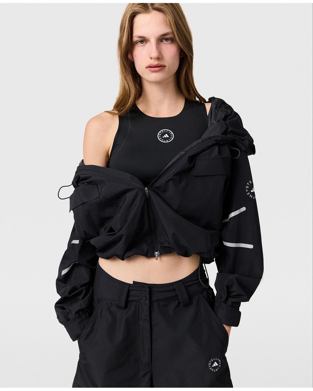 Stella McCartney Black Truepace Cropped Tank Top