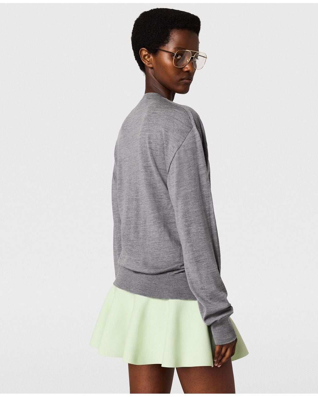 Stella McCartney Green Compact Knit Peplum Mini Skirt