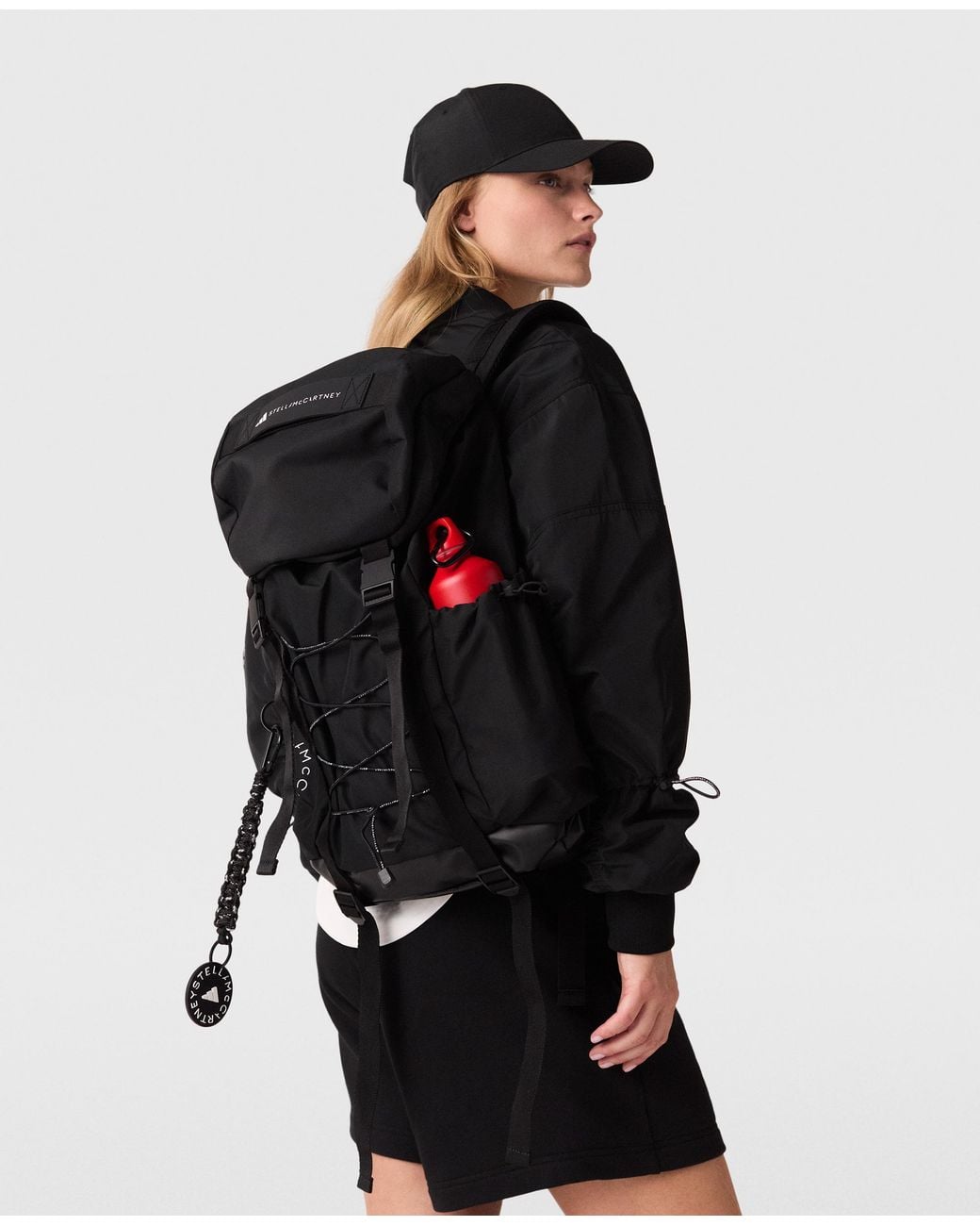 Stella McCartney Black Logo Hiking Backpack, One Size