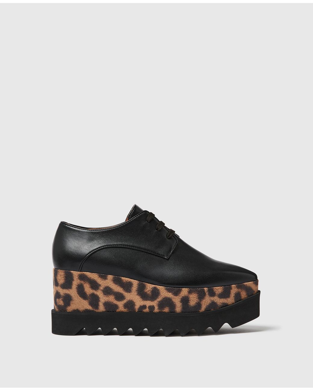 Stella McCartney Black Leopard Elyse Platforms