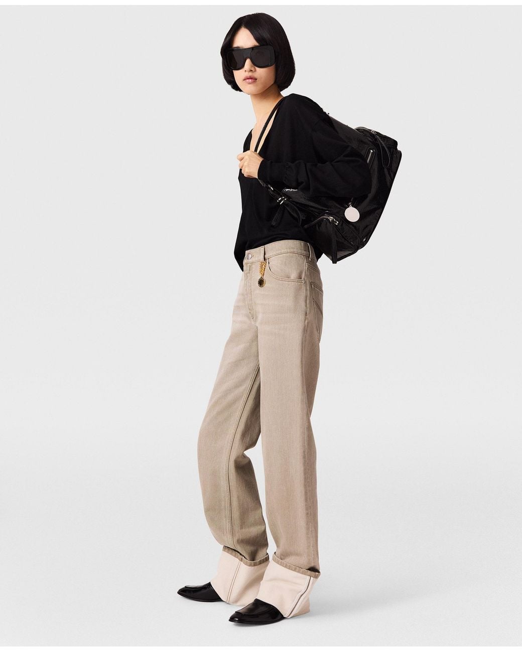 Stella McCartney Natural Straight Turn-Up Jeans