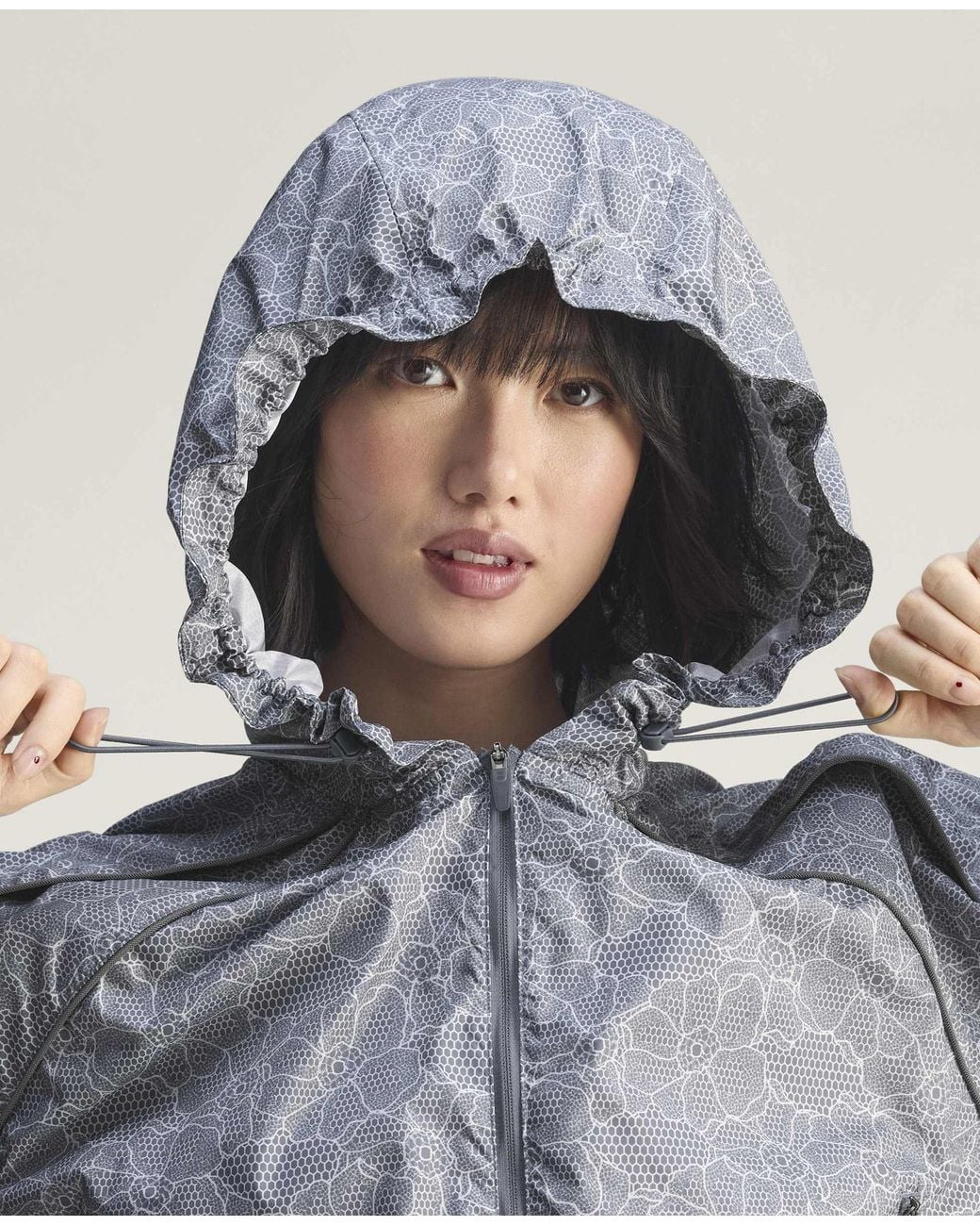 Stella McCartney Blue High-Neck Hooded Jacket