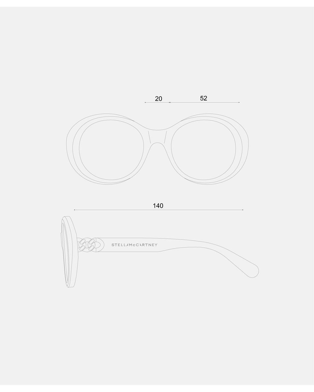 Stella McCartney Black Oversized Round Gradient Sunglasses, One Size