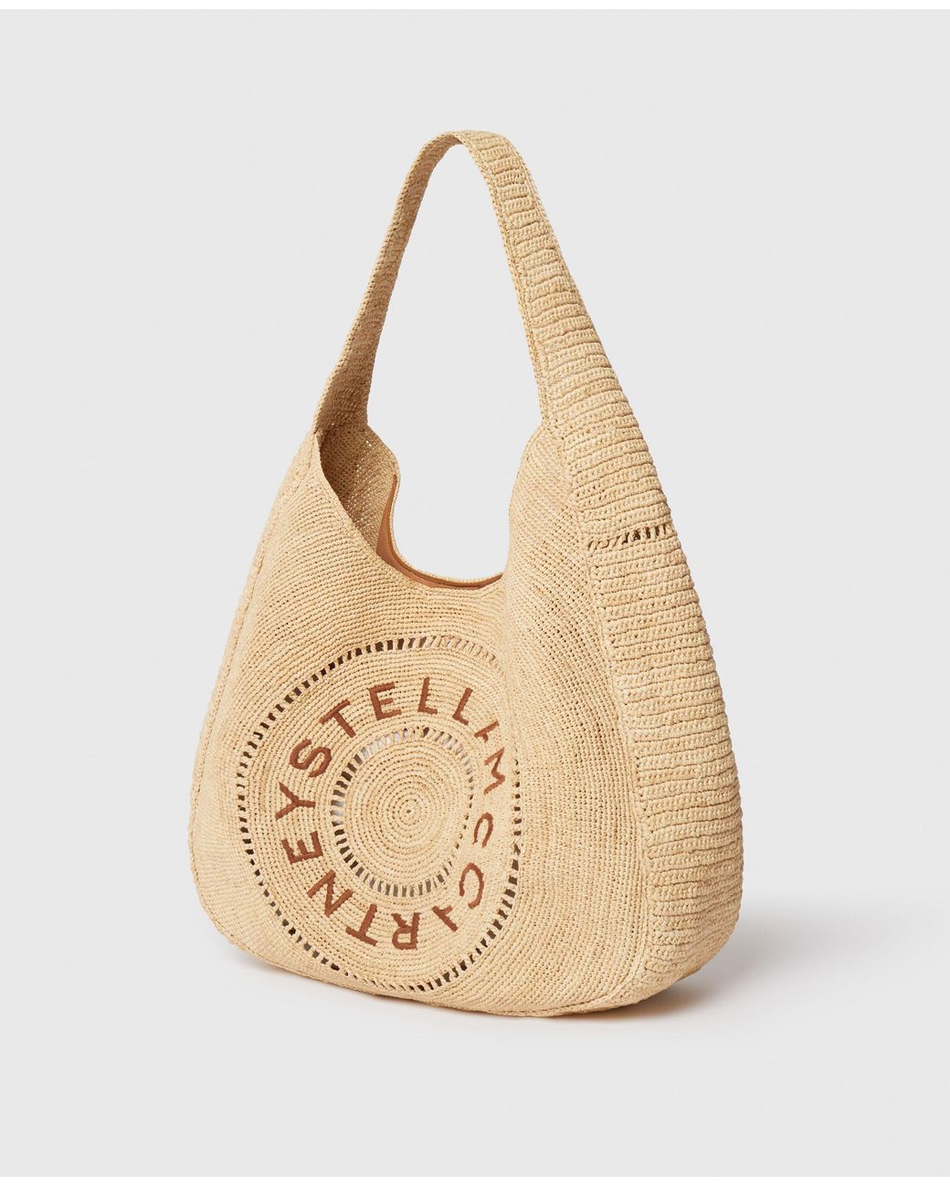 Stella McCartney Natural Logo Raffia Slouchy Large Tote Bag