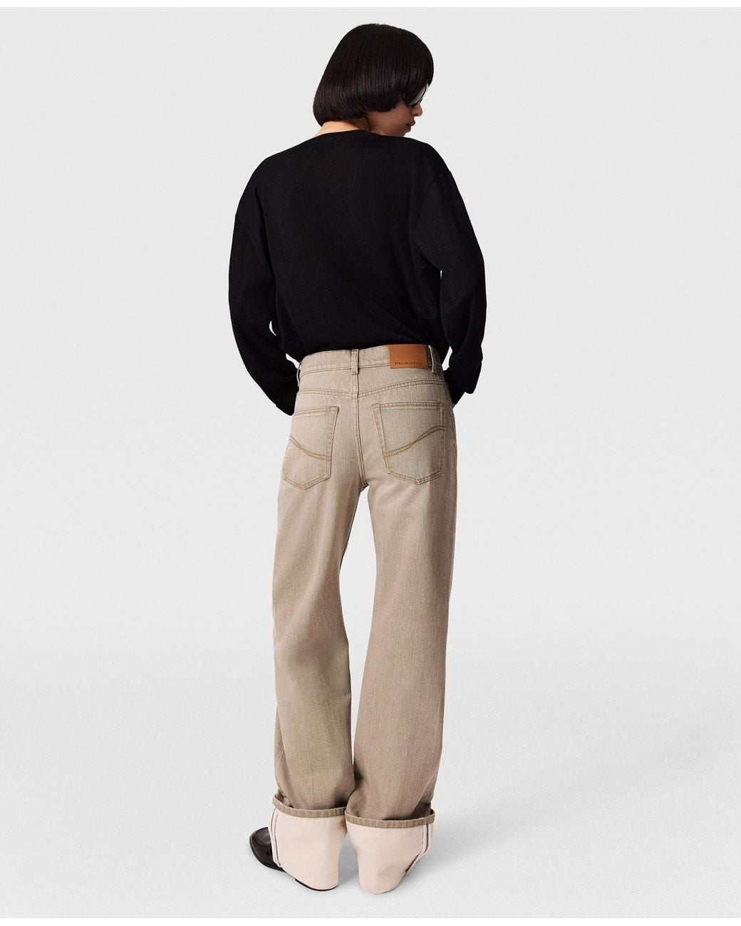 Stella McCartney Natural Straight Turn-Up Jeans