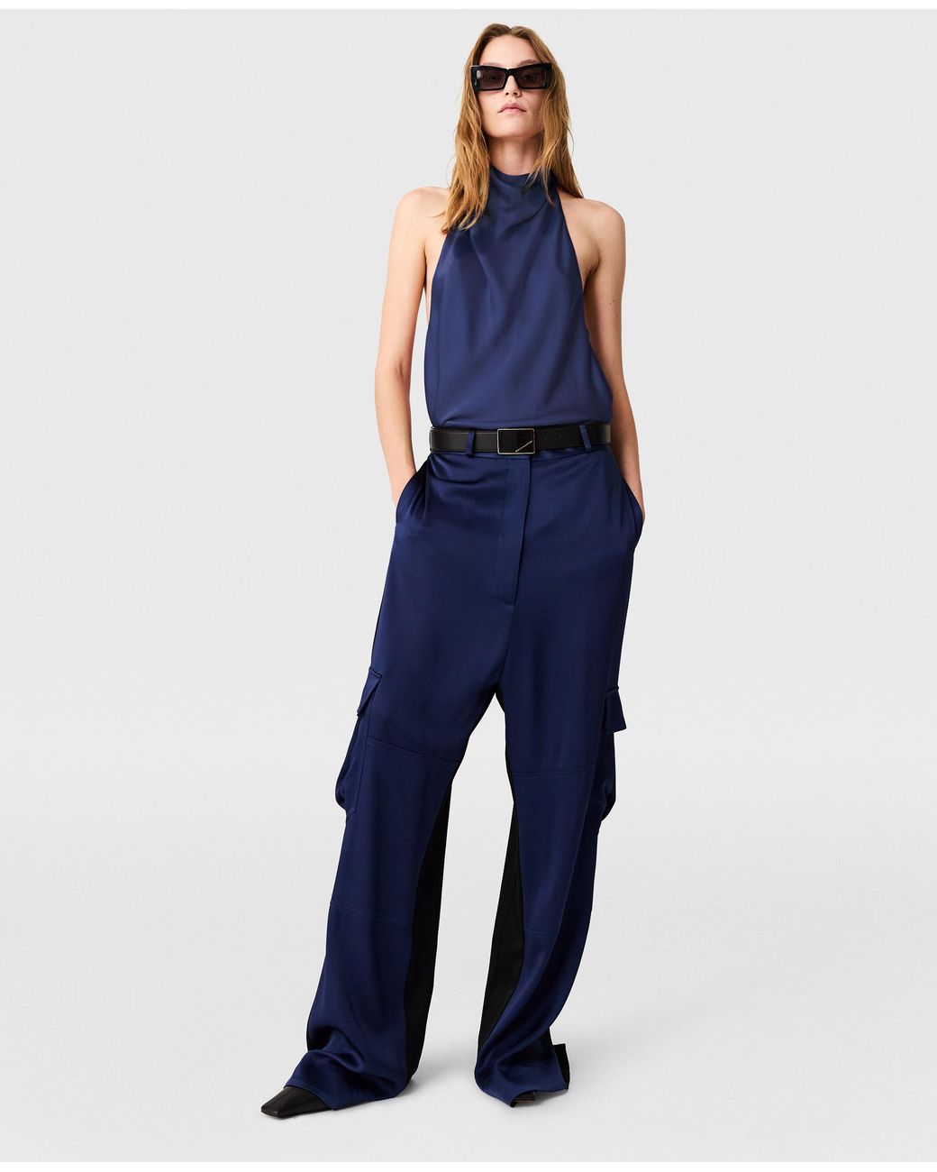 Stella McCartney Blue Satin Halterneck Top