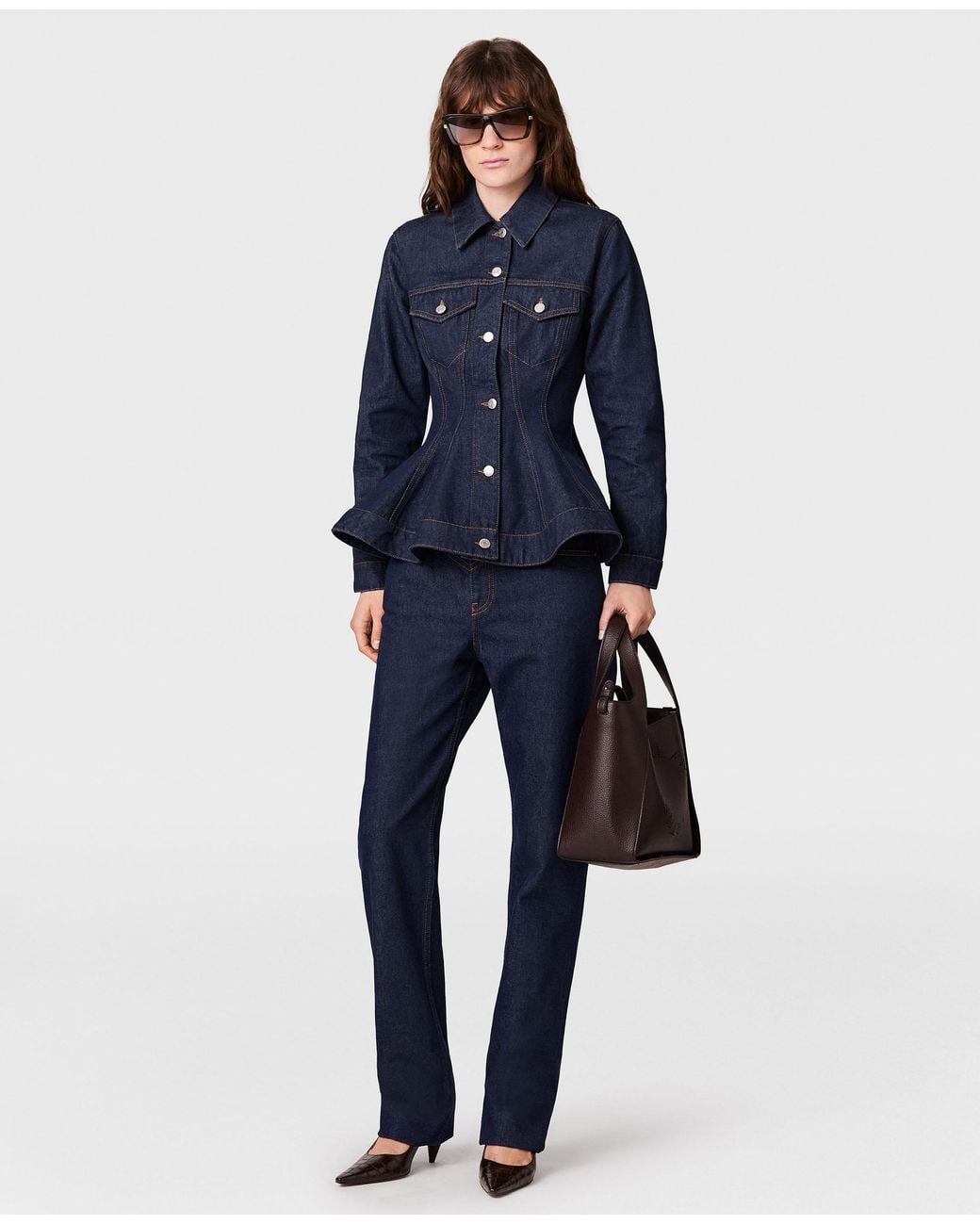 Stella McCartney Blue Peplum Denim Jacket