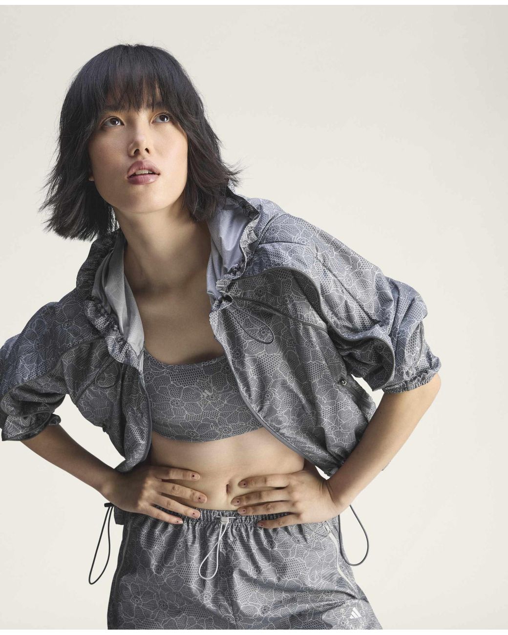 Stella McCartney Blue High-Neck Hooded Jacket