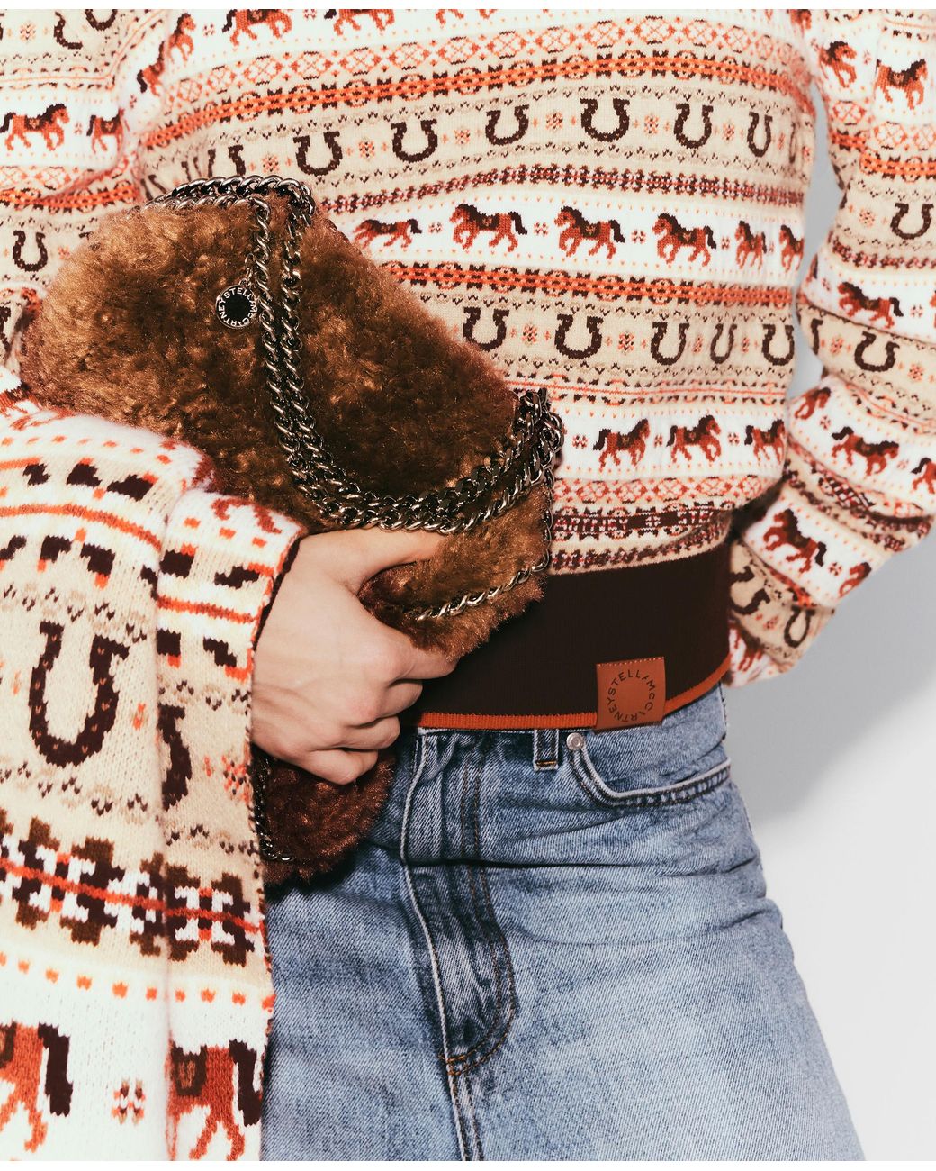 Stella McCartney Red Fair Isle Wool Turtleneck