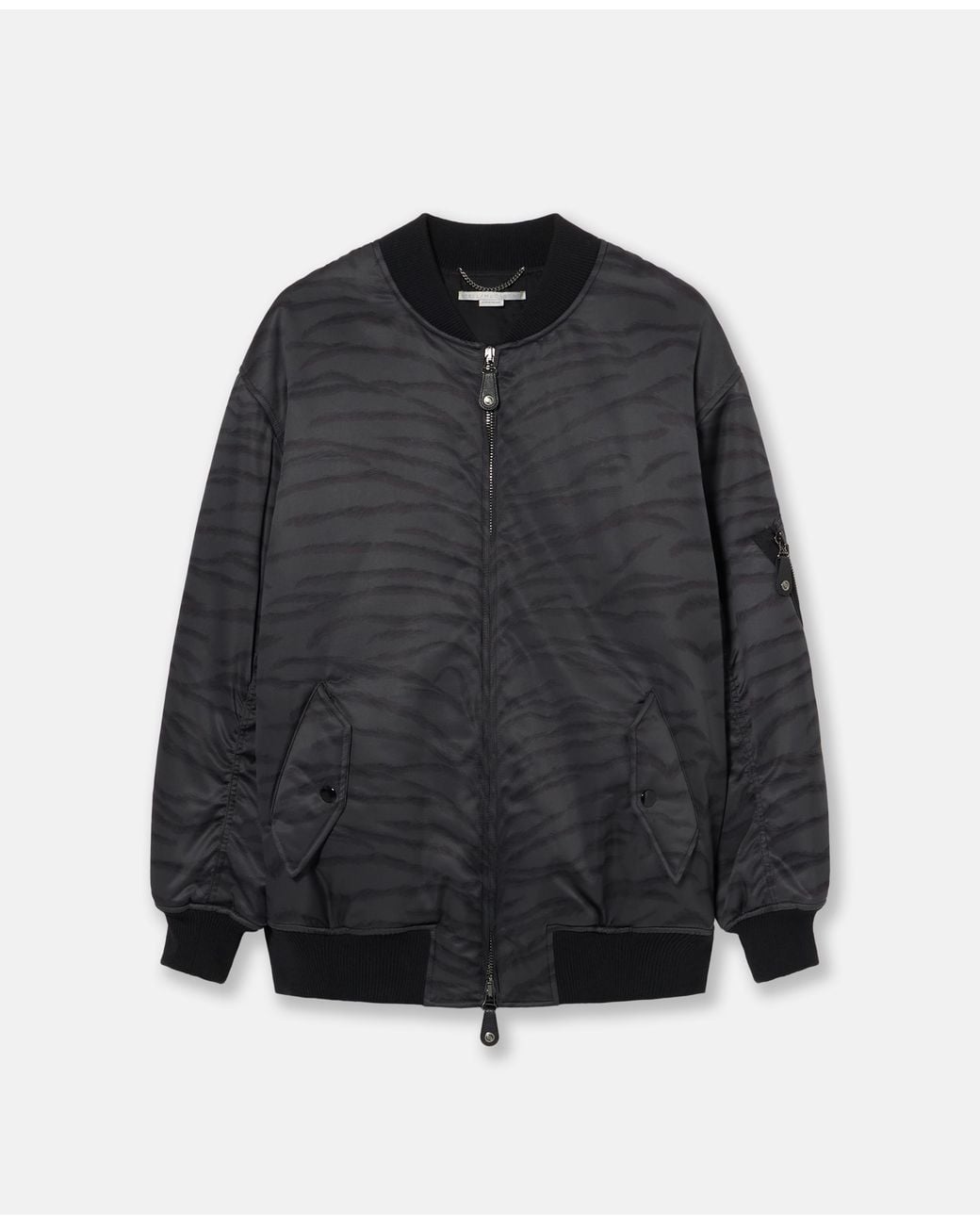 Stella McCartney Black Tiger Print Bomber Jacket