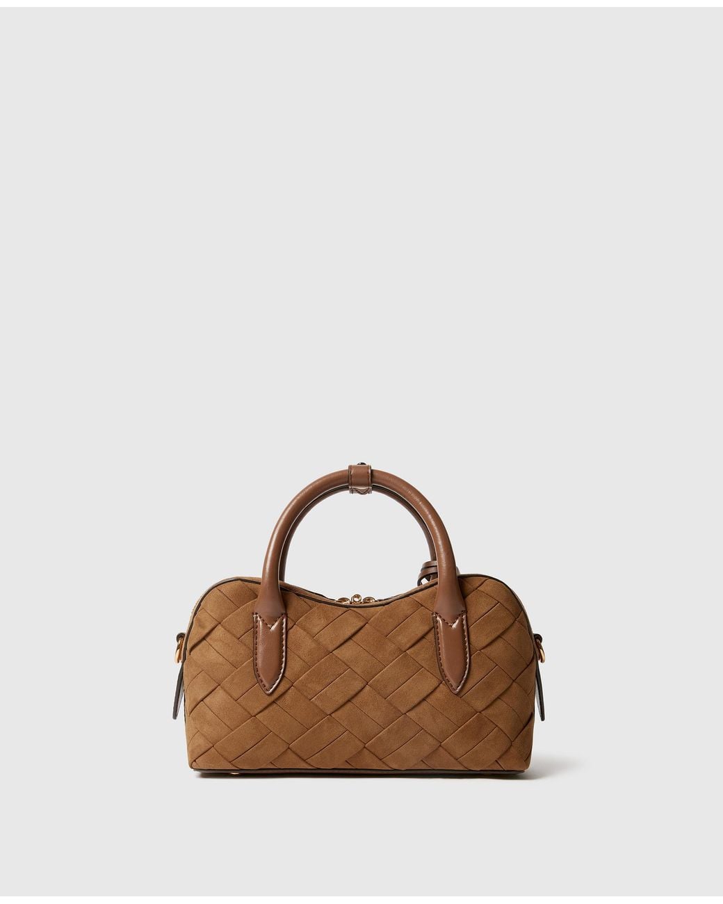 Stella McCartney Brown Ryder Woven Suede-Effect Crossbody Bag