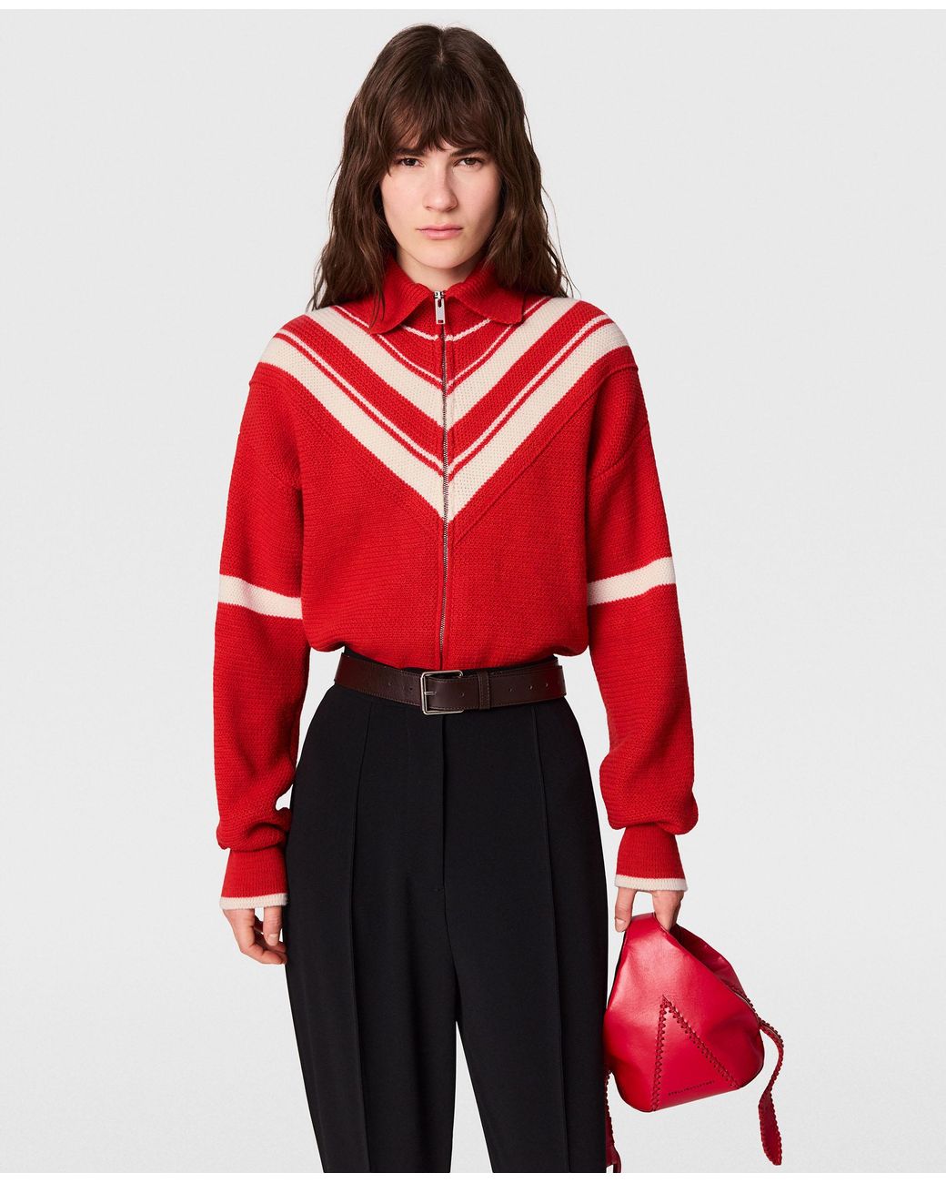 Stella McCartney Collared Zipper Knit Jacket