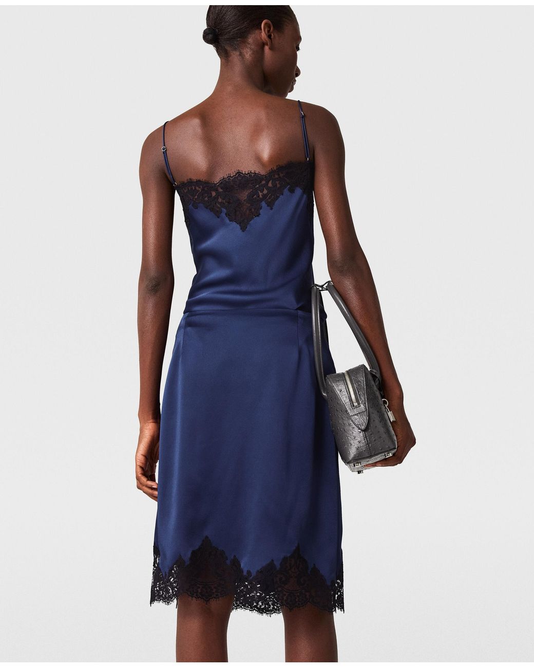 Stella McCartney Blue Lace-Trim Satin Top