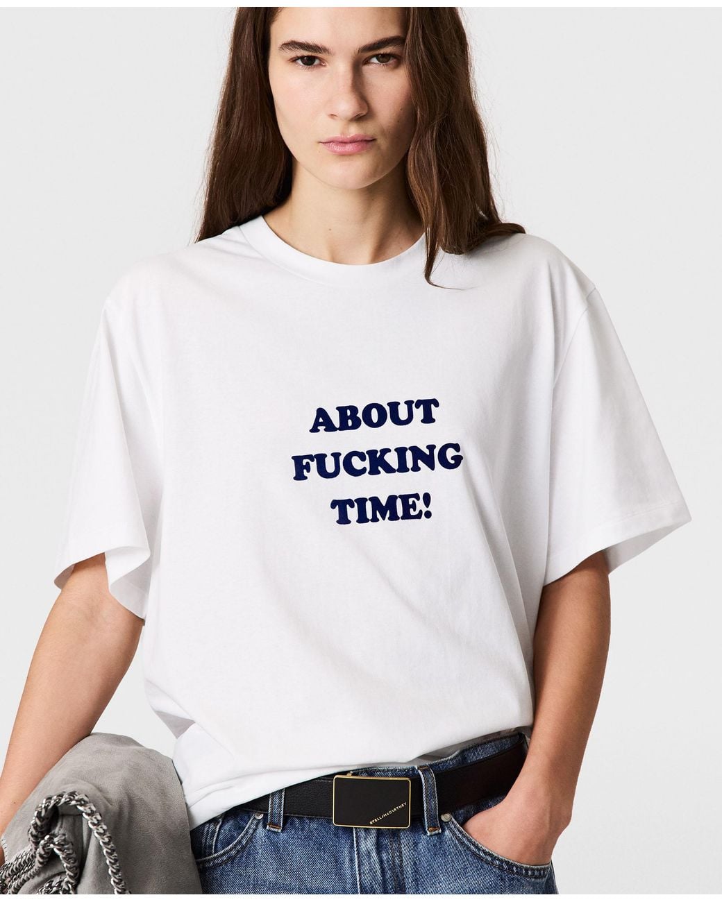 Stella McCartney White About Fucking Time! Boxy T-shirt