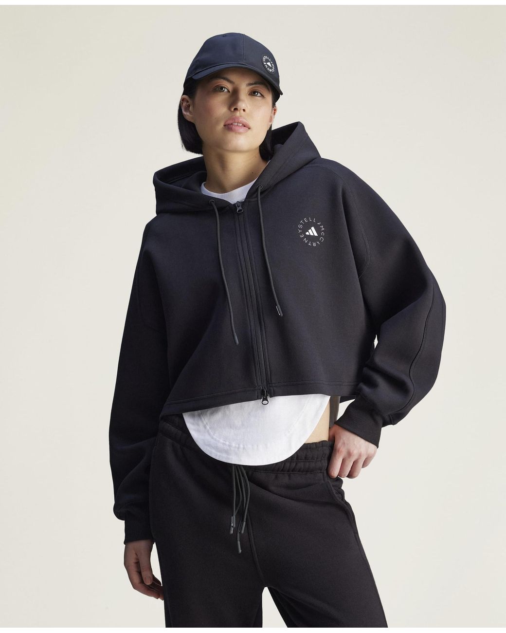 Stella McCartney Black Truelife Cropped Zip Hoodie
