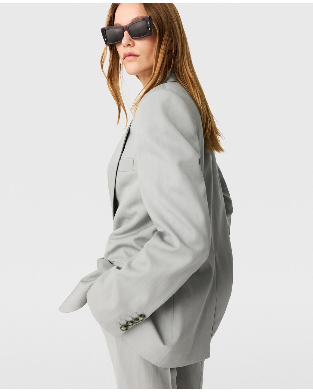 Stella McCartney Gray Single-breasted Boyfriend Blazer