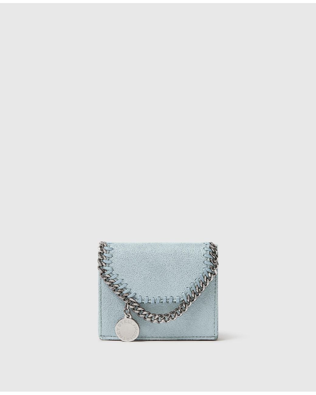 Stella McCartney Blue Falabella Trifold Wallet With Chain