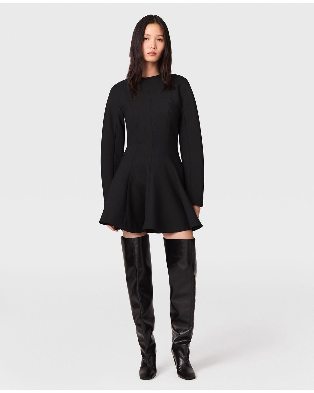 Stella McCartney Black Peplum Wool Mini Dress
