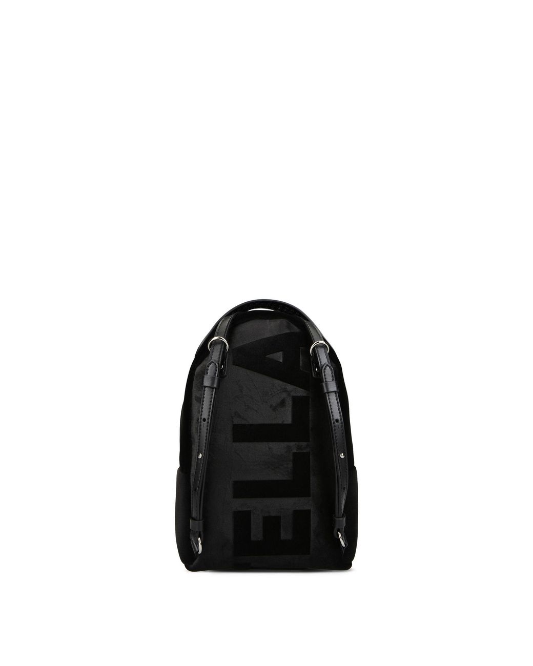 Stella McCartney Black Velvet Falabella Go Mini Backpack  display picture 3