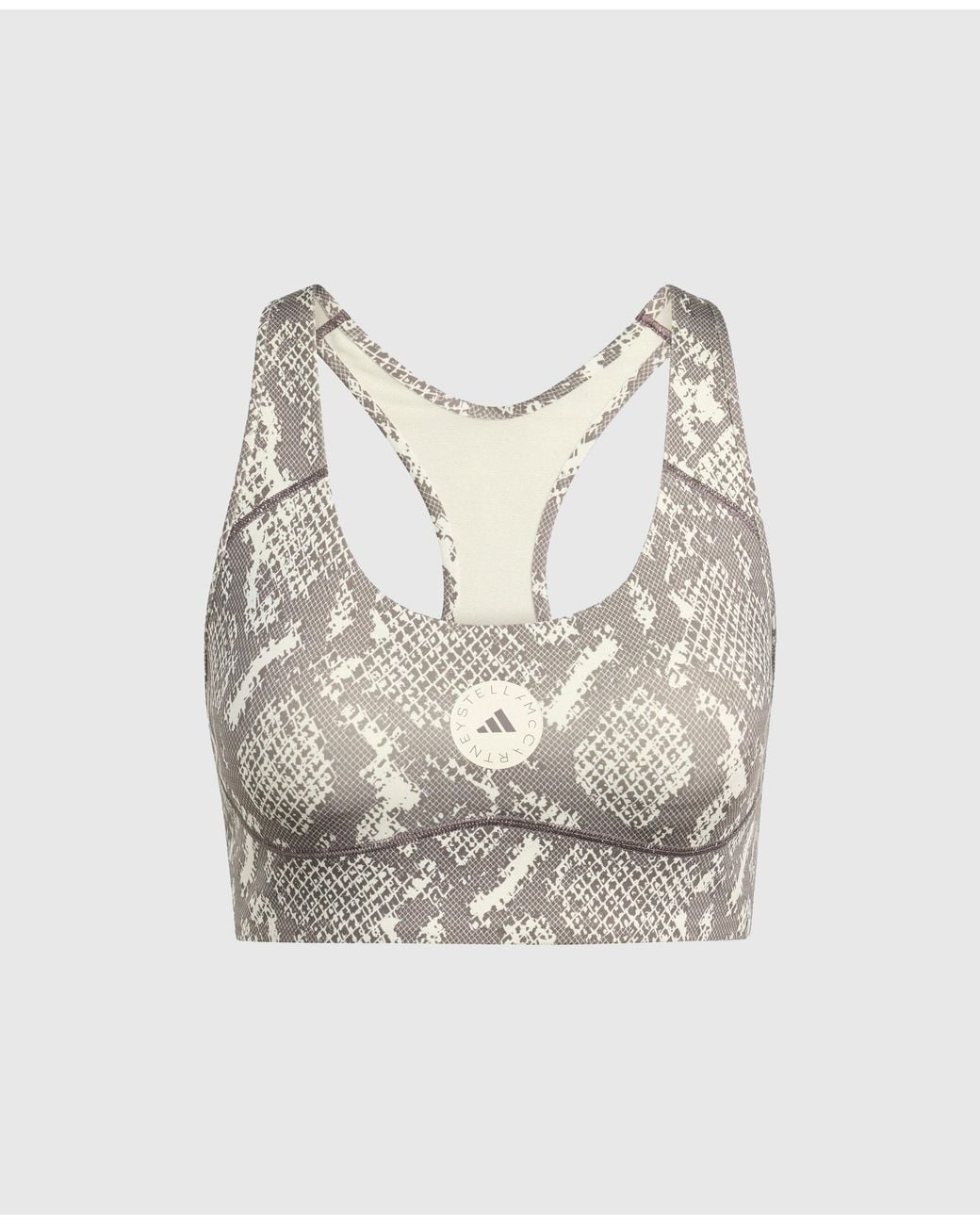 Stella McCartney White Truepurpose Power Impact Snake Print Training Bra