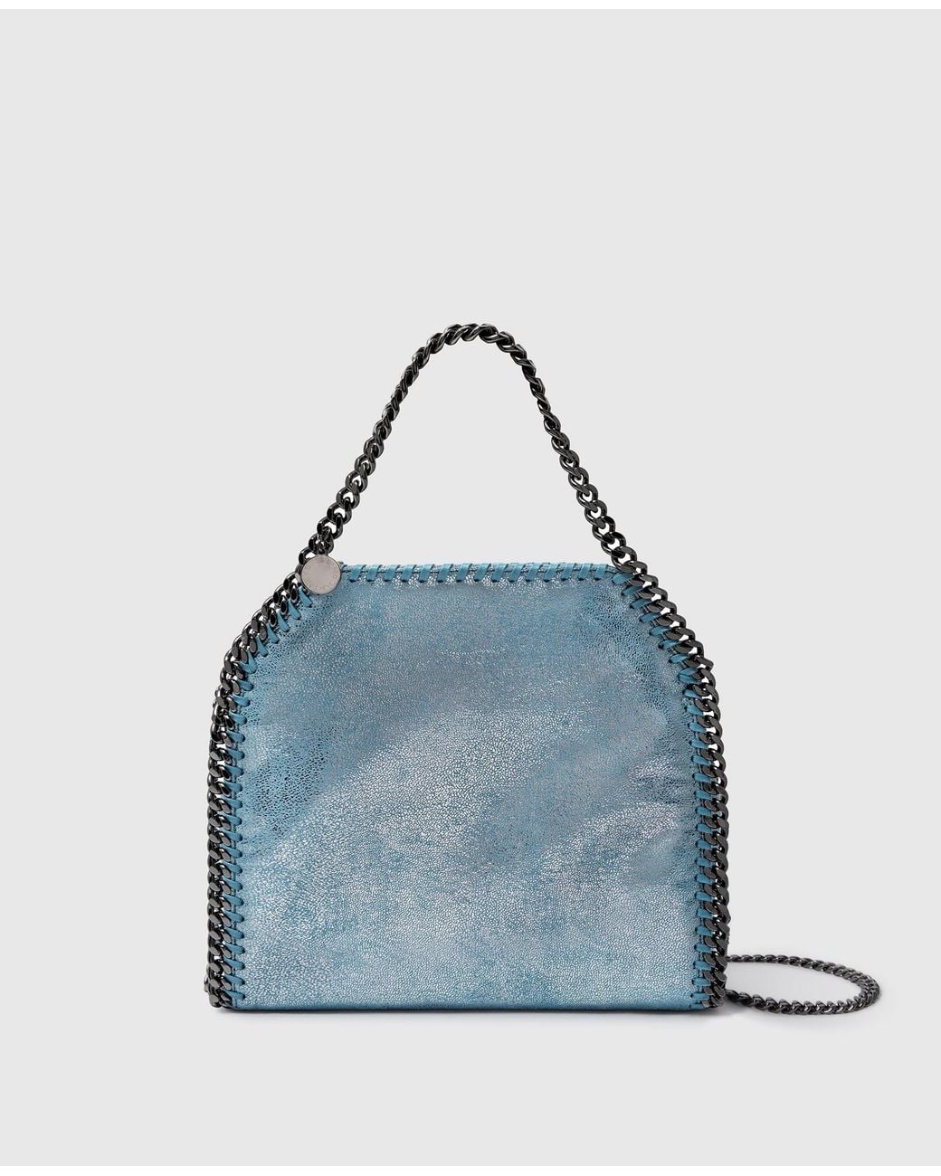 Stella McCartney Blue Falabella Iridescent Mini Tote Bag